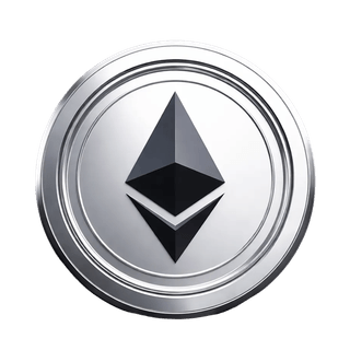Jeton crypto Ethereum ETH sous forme d’élément graphique flottant